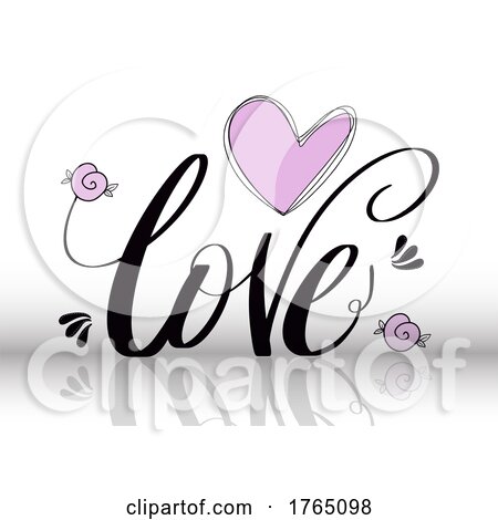 Valentines Day Background with Hand Drawn Design and Lettering by KJ Pargeter
