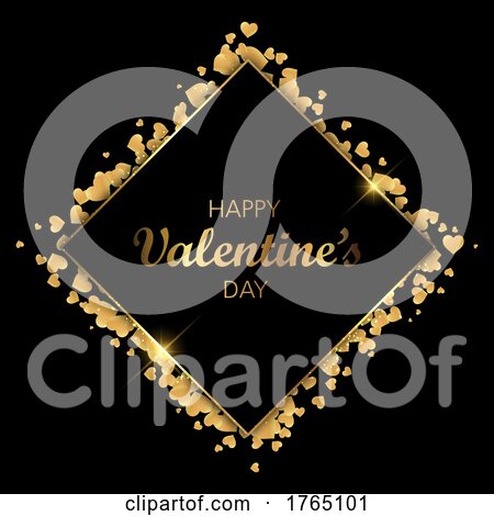 Black and Gold Valentines Day Background by KJ Pargeter