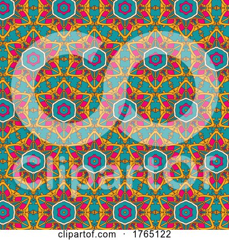 Colourful Mandala Pattern Design Background 1602 by KJ Pargeter