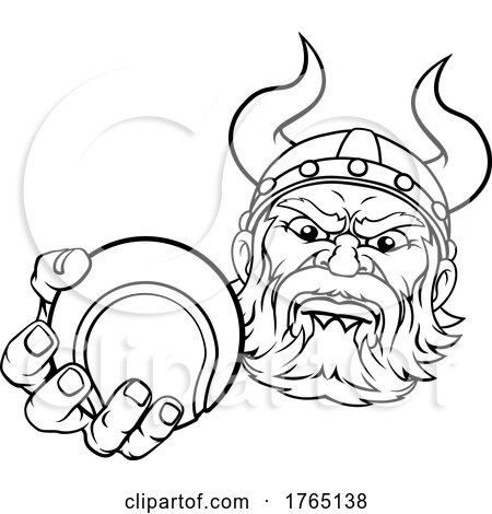 Viking Tennis Ball Sports Mascot Cartoon by AtStockIllustration