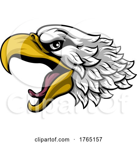Bald Eagle or Hawk Mascot Head Face Cartoon by AtStockIllustration