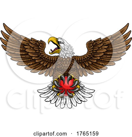 Bald Eagle Hawk Flying Cricket Ball Claw Mascot by AtStockIllustration