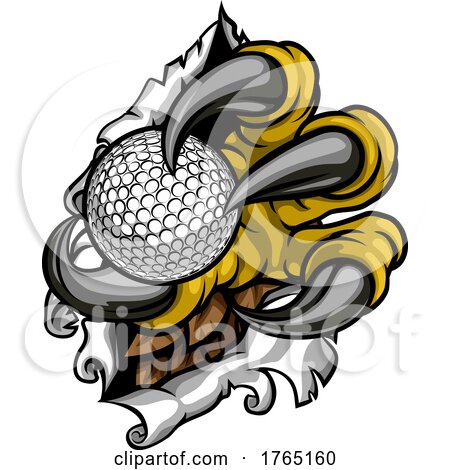 Tearing Ripping Claw Talons Holding Golf Ball by AtStockIllustration