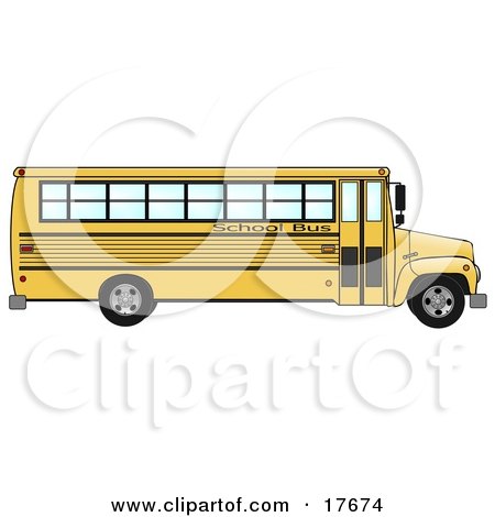 Clipart Illustration of the Side of an Empty Yellow School Bus  by djart