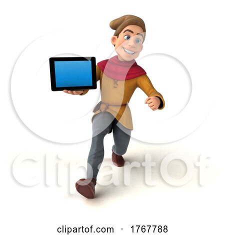 3d Medieval Man on a White Background by Julos