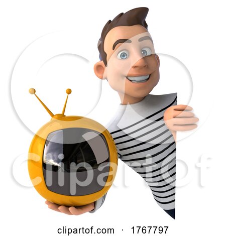 3d Breton Man, on a White Background by Julos