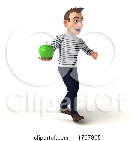 3d Breton Man, on a White Background by Julos