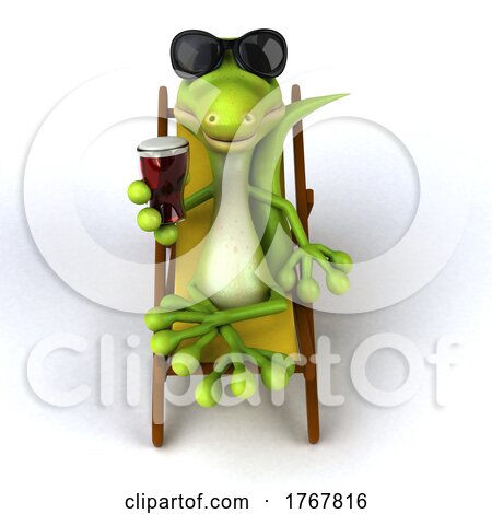 3d Gecko Character on a White Background by Julos