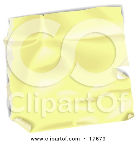 Clipart Illustration of a Blank Yellow Wrinkled And Peeling Label Sticker by AtStockIllustration