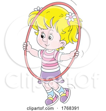 Girl Playing with a Hula Hoop by Alex Bannykh