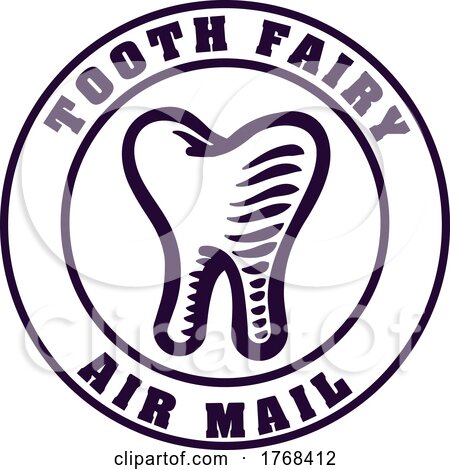 Tooth Fairy Letter Air Mail Postage Envelope Stamp by AtStockIllustration
