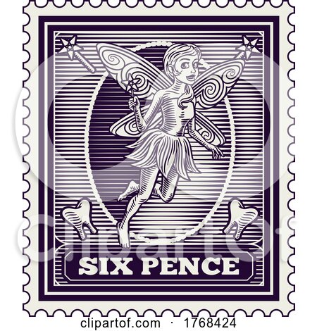Tooth Fairy Postal Letter Postal Postage Stamp by AtStockIllustration