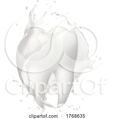 Tooth and Milk Splash by Vector Tradition SM