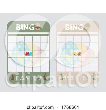 Bingo Easter Blank Cards with Trendy Colors by elaineitalia