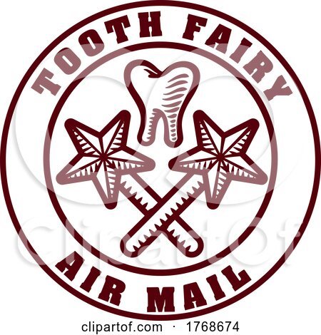Tooth Fairy Postal Letter Postage Envelope Stamp by AtStockIllustration
