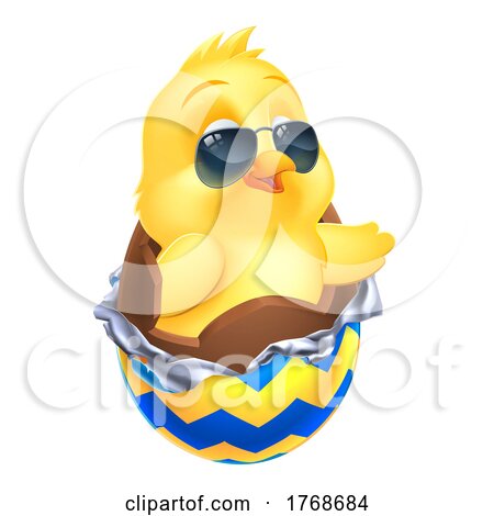 Easter Baby Chick Chicken Bird Chocolate Egg by AtStockIllustration