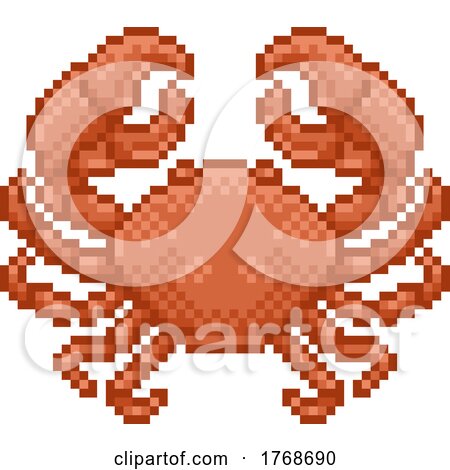 Zodiac Horoscope Astrology Cancer Pixel Art Sign by AtStockIllustration