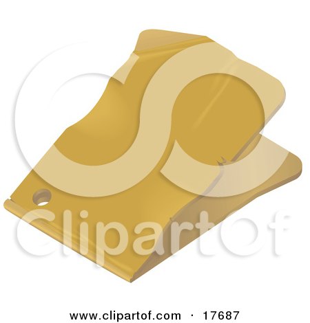 Clipart Illustration of a Blank Yellow Sales Tag With Wrinkles And A Punch Hole by AtStockIllustration
