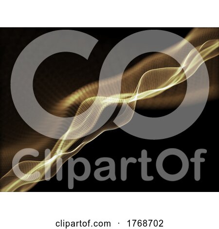3D Abstract Background with Golden Flowing Particles by KJ Pargeter