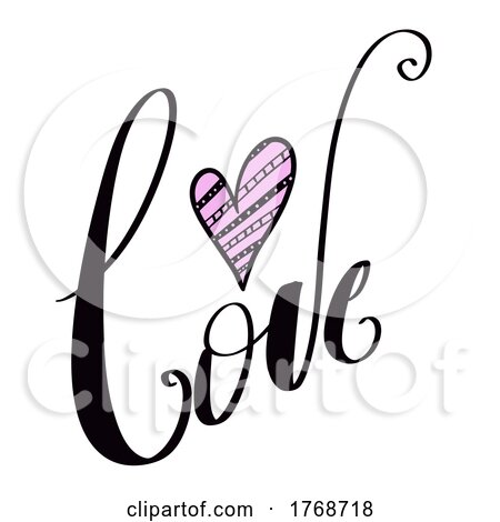 Valentines Day Background with Hand Drawn Love Word by KJ Pargeter