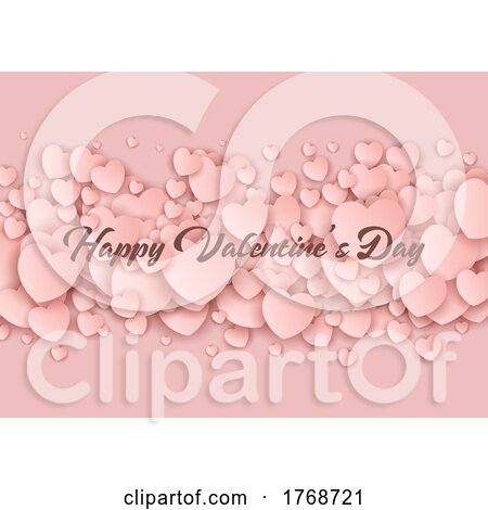 Valentines Day Background with Pink Hearts by KJ Pargeter