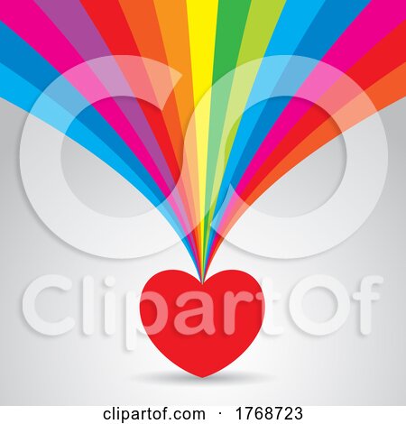 Valentines Day Background with Rainbow Burst Design by KJ Pargeter