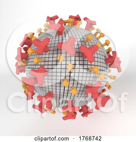 3D Background with Stylised Covid 19 Virus Cell by KJ Pargeter