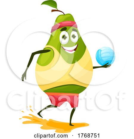 Pear Playing Beach Volleyball by Vector Tradition SM