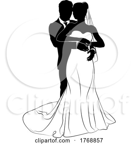 white bride silhouette clip art