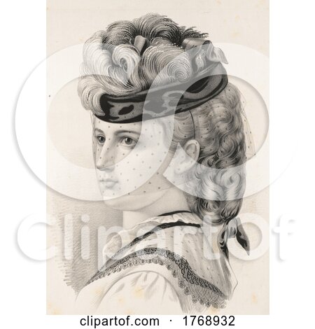 Historical Portrait of a Lady in a Fascinator Hat by JVPD