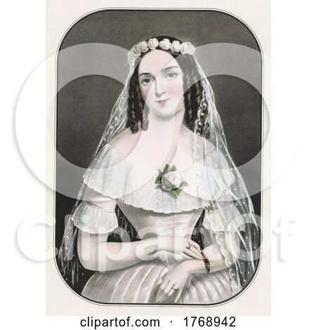 Historical Portrait of a Bride Touching Her Bracelet by JVPD