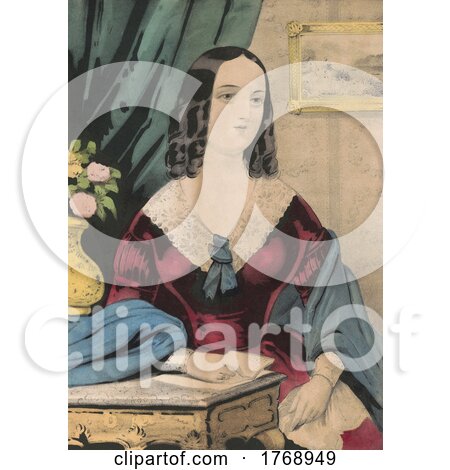 Historical Portrait of a Lady at a Desk by JVPD