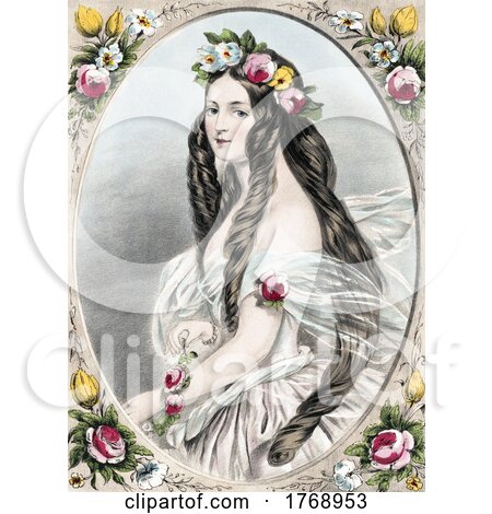 Historical Portrait of a Bride with Flowers by JVPD