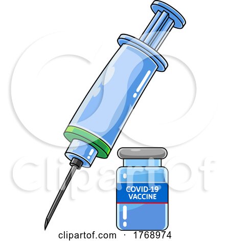 Cartoon Vaccine Syringe and Vial by Hit Toon