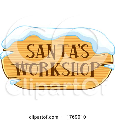 Cartoon Santas Workshop Sign by Hit Toon