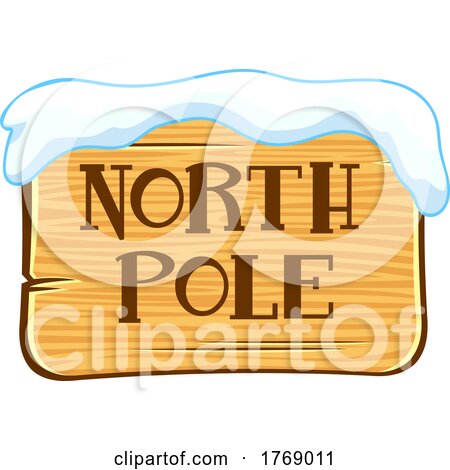Cartoon North Pole Sign by Hit Toon