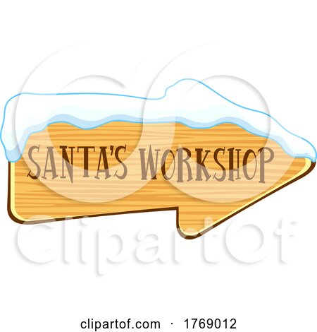 Cartoon Santas Workshop Sign by Hit Toon