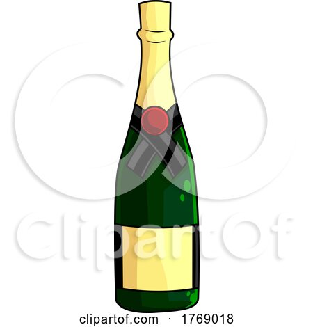 Cartoon Champagne Bottle by Hit Toon