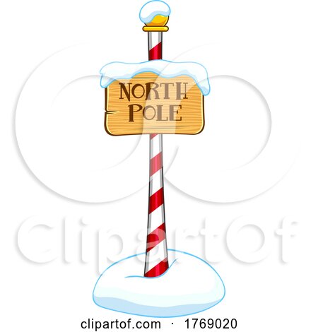 Cartoon North Pole Sign by Hit Toon