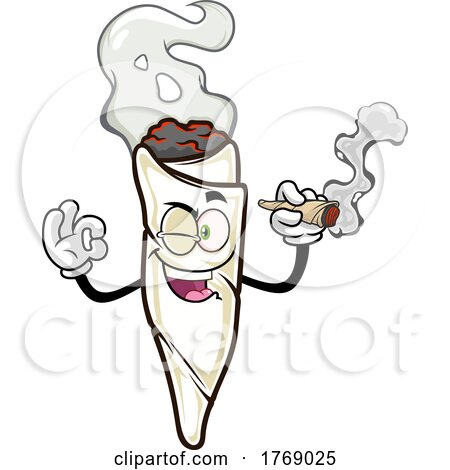 Cartoon Doobie Mascot Smoking by Hit Toon