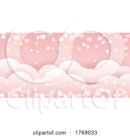 Valentines Day Banner with Clouds Design by KJ Pargeter