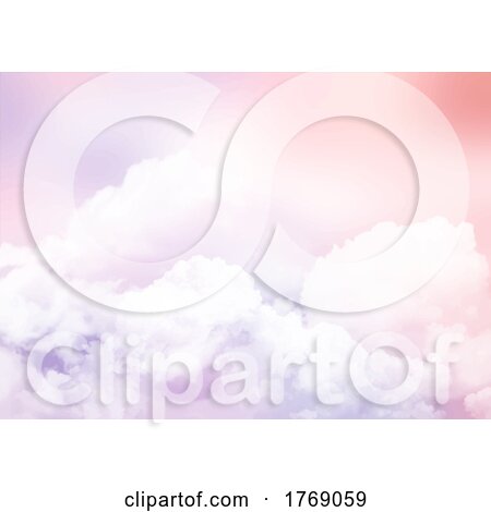 Abstract Sky Background with Sugar Cotton Pink Clouds by KJ Pargeter