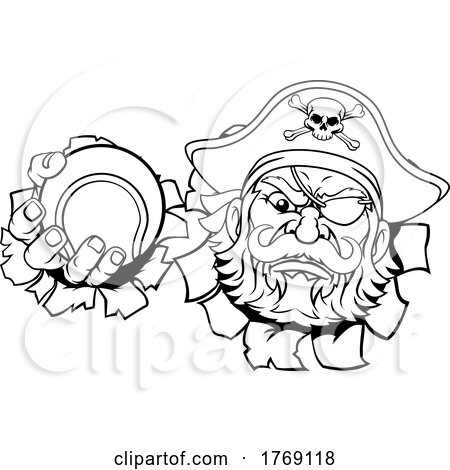 Pirate Tennis Ball Sports Mascot Cartoon by AtStockIllustration