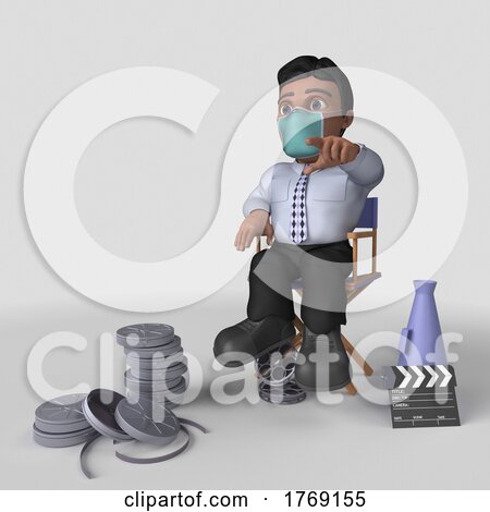 3D Cartoon Business Character in Face Mask by KJ Pargeter