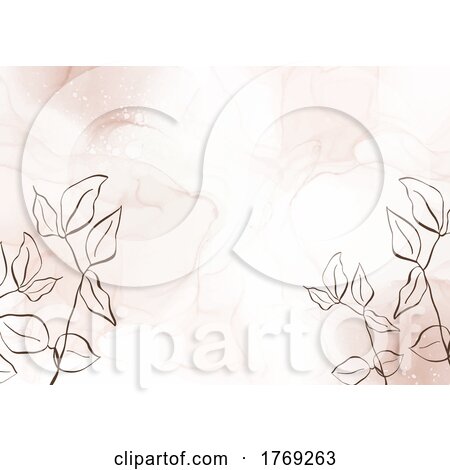 Floral Design on Hand Painted Watercolour Background by KJ Pargeter