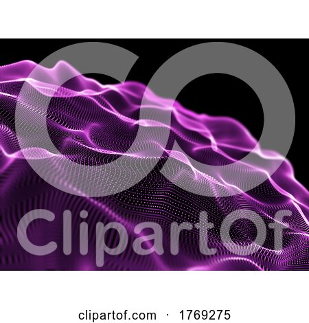 3D Abstract Network Communications Background with Flowing Digital Particles by KJ Pargeter