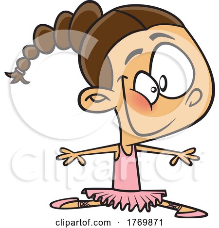 Cartoon Girl Ballerina Dancing by toonaday