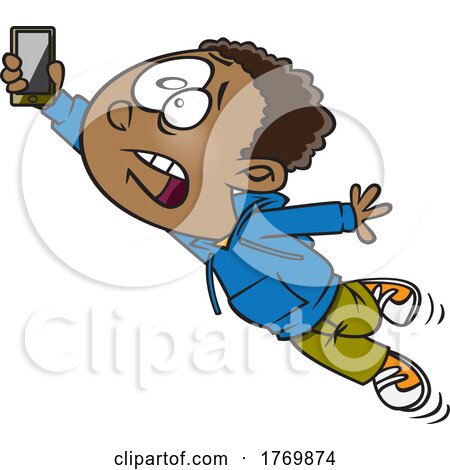 Cartoon Boy with Fast Cellular by toonaday