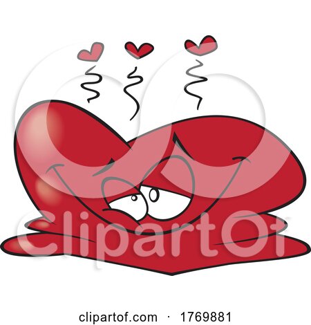 Cartoon Heart Turning into a Love Puddle by toonaday