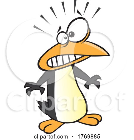 Cartoon Scared Penguin by toonaday